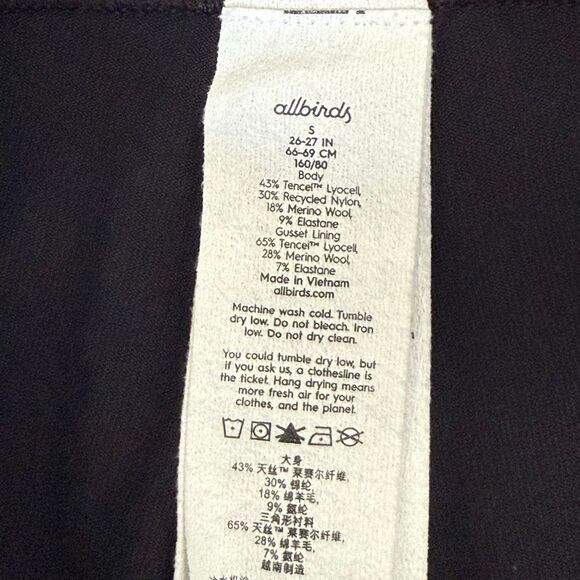 Allbirds Natural Leggings Merino Blend Ankle Fit Black - US Women’s S - Picture 6 of 14